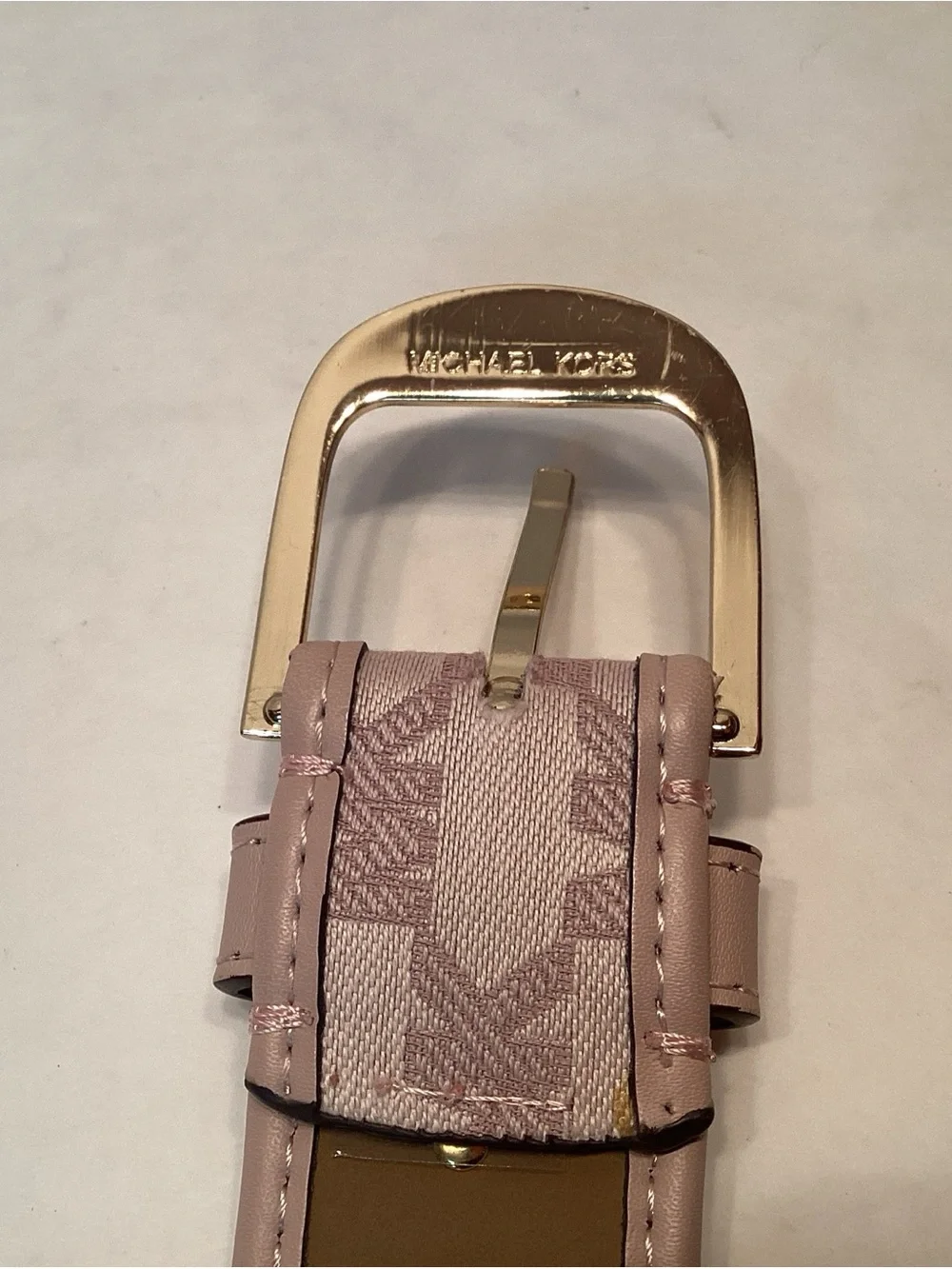 Michael Kors Belt Signature Pink Gold Buckle Small READ!!